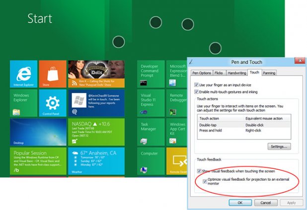 Das Touch-Feedback in Windows 8