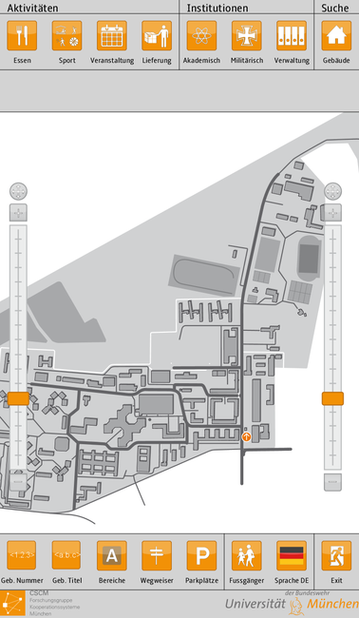 Fussgängernavigation Startscreen